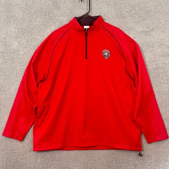 UNM Lobos Quarter 1/4 Zip Jacket Men’s Large Red University of‎ New Mexico NCAA - Picture 1 of 12